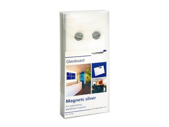 Magneet glasbord lega12x7mm zilver/pk6