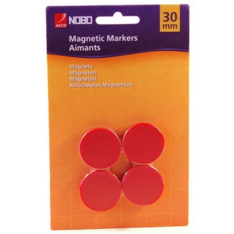 Magnet Nobo 30mm rood/pack 4