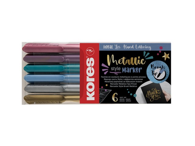 Marker Koleres brush tip metallic/pk6