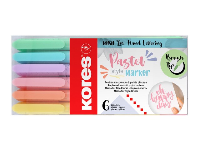 Marker Koleres brush tip pastel/pk6