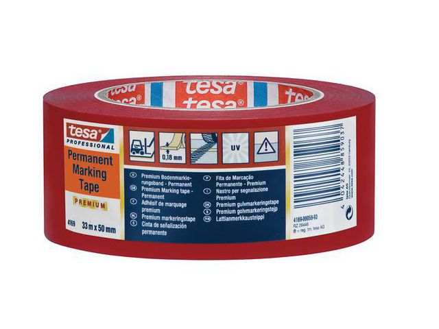 Markeringstape tesa 4169 50mmx33m rood