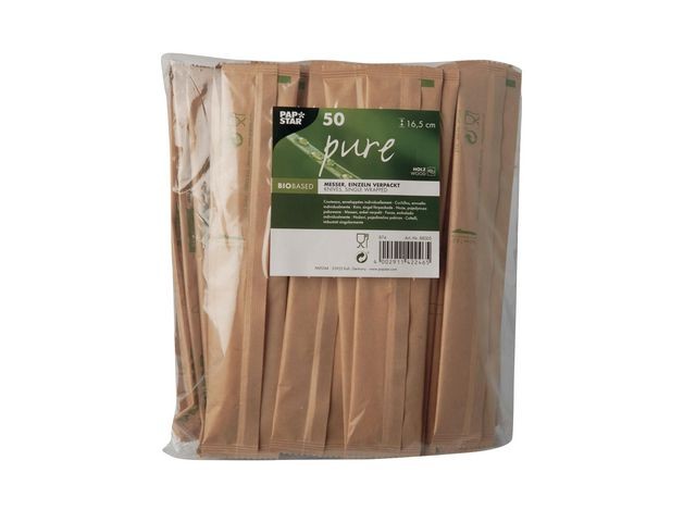 Mes hout pure 16,5cn pst verpakt/pk50