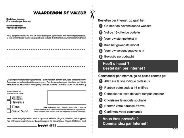 Nabestelkaart Trodat 4912