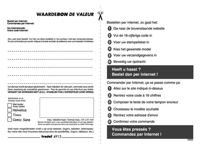 Nabestelkaart Trodat 4913