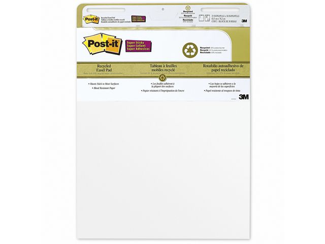 Notitieblok Post-it 635x762mm wit 2pads