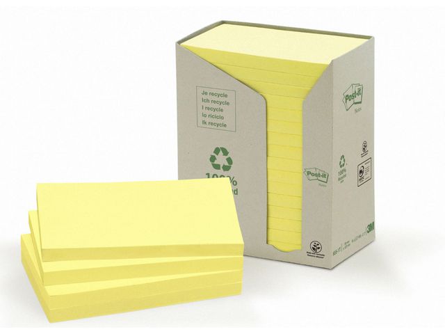 Notitieblok Post-it rec 76x127 gl/pak16