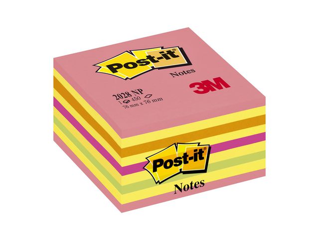 Notitieblok Postit 76x76 neonkleuren/450