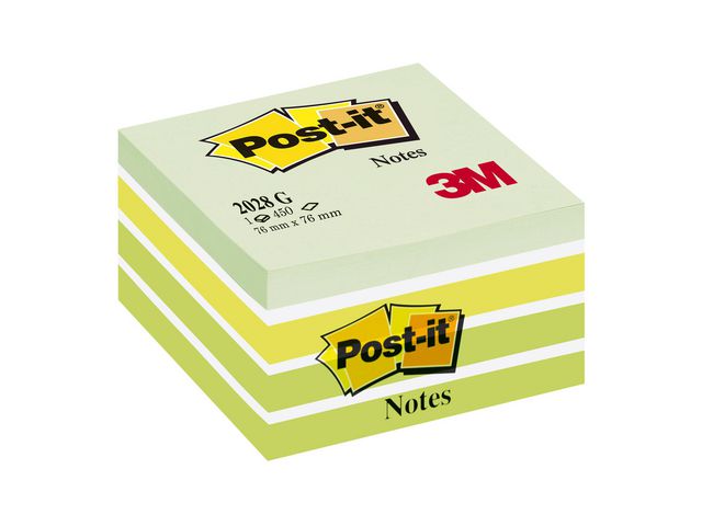 Notitieblok PostIt 76x76mm pastelgr/450v