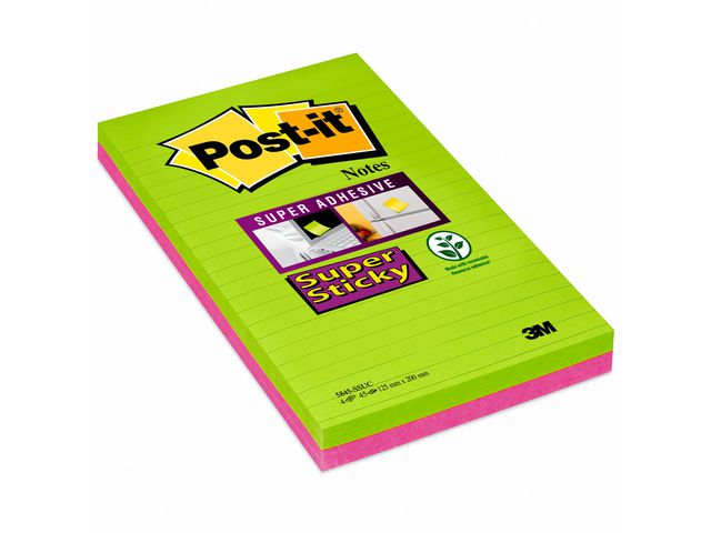 Notitieblok Super Sticky 125x200/pk4x45v