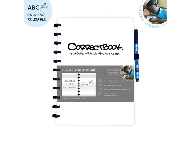 Notitieboek Correctbook A4 lijn wit