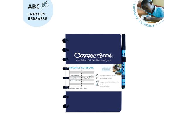 Notitieboek Correctbook A5 lijn blauw