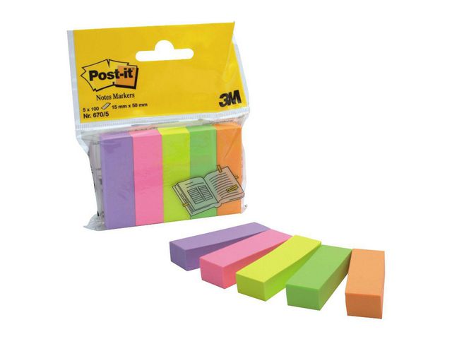 Pagemarker Post-It 15x50mm/pak 5 x 100