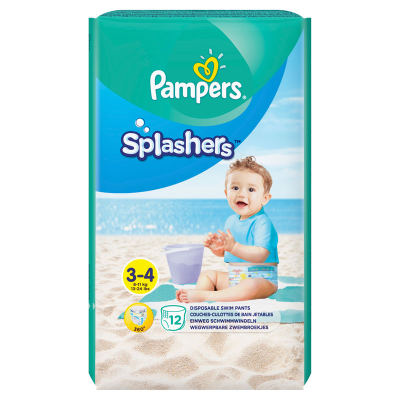 Pampers Splashers Maat 3-4, 12 Wegwerpbare Zwemluiers