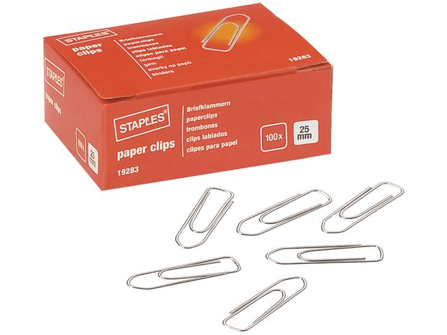 Paperclip SPLS 25mm zilver / doos 100