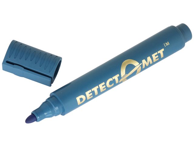 Permanent marker Detectamet blauw/zak 10