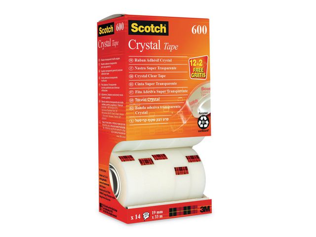 Plakband CrystalClear600 19mmx33m tr/p14