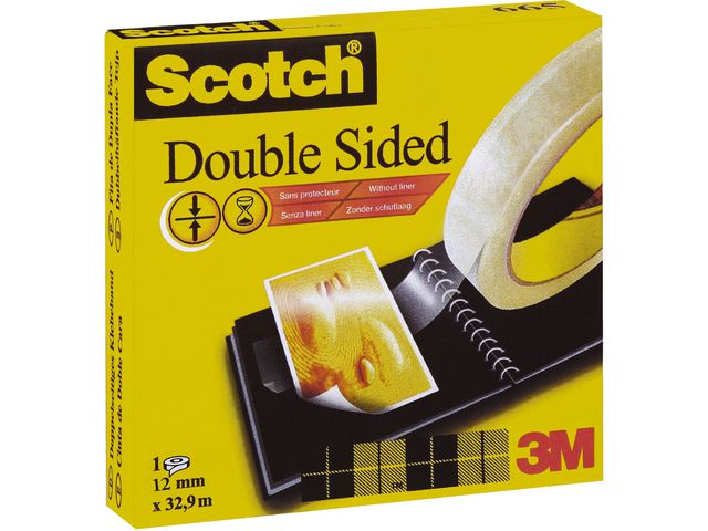 Plakband dubbelzijdig Scotch 12mmx33m