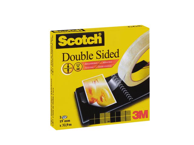 Plakband dubbelzijdig Scotch 19mmx33m