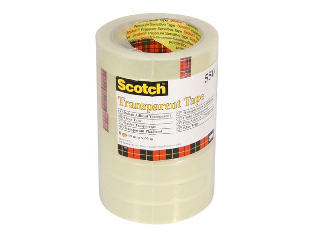 Plakband Scotch 550 19mmx66m tr/pak 8rol