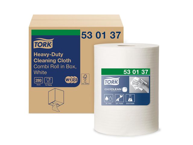 Poetsdoekrol Tork W1-2-3 h duty 1L wt