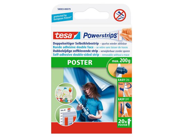 Powerstrip tesa Poster zelfklevend/ds 20