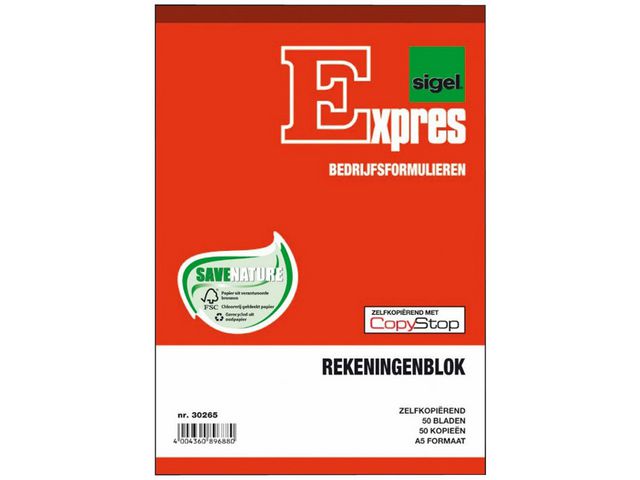 Rekeningblok Sigel A5 duplo 2x50 bl/wr5