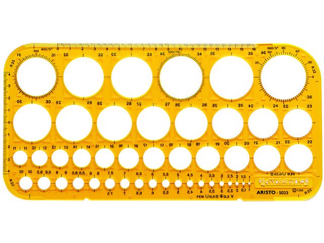 Sjabloon Aristo 1-36 mm cirkel AR-5033