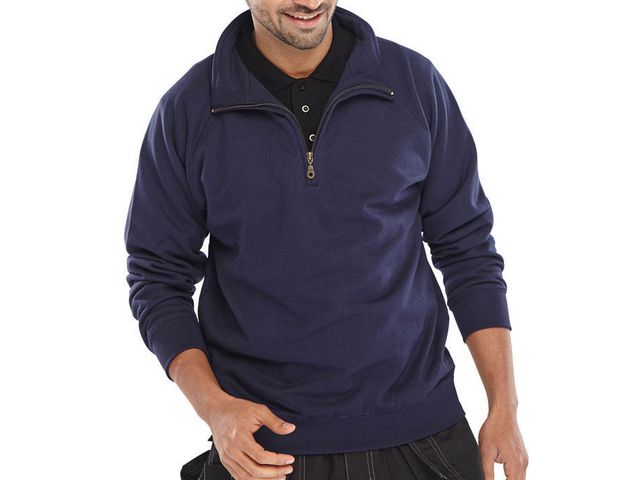 Sweatshirt zip navy blauw 6XL