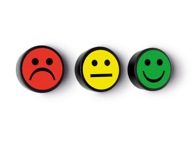 Symbool magnetisch Smiley 35mm rood/pk5