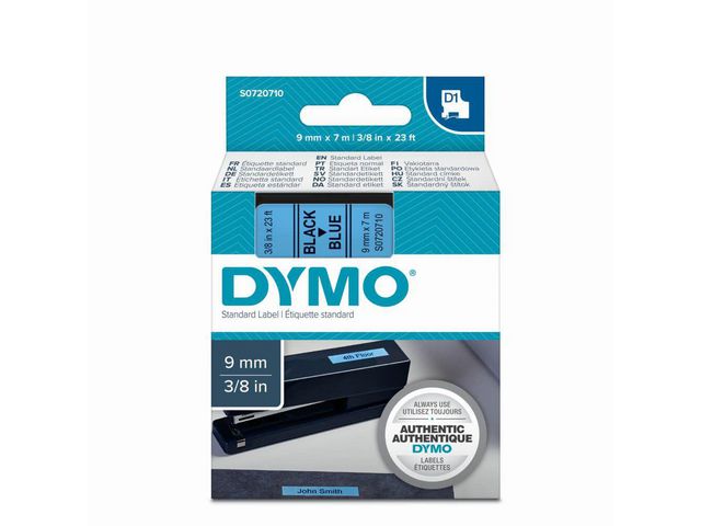 Tape Dymo 40916 9mm zwart/blauw