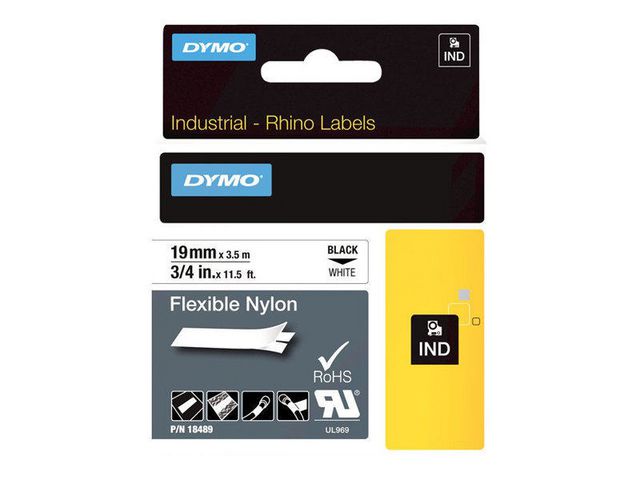 Tape Dymo Rhino 19mm nylon wit