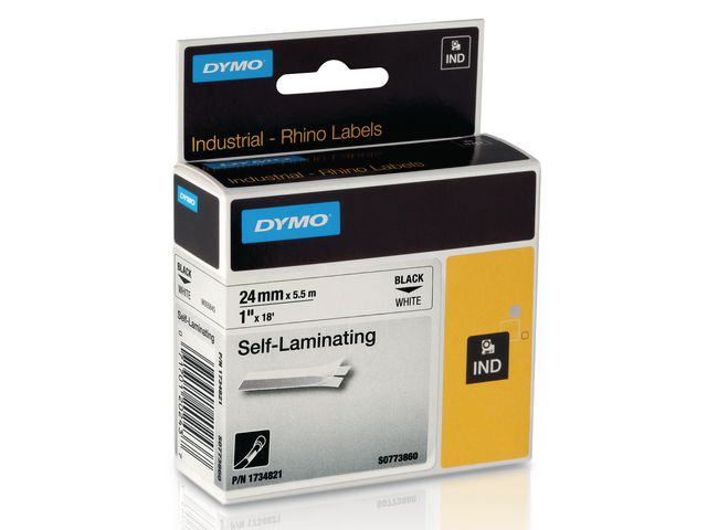 Tape Dymo Rhino 24mm selflam. vinyl wit