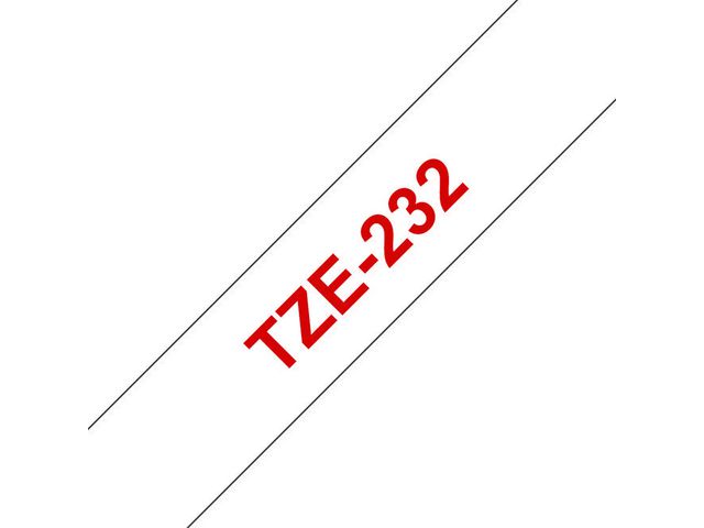 Tape P-Touch TZ-232 12mm rood op wit