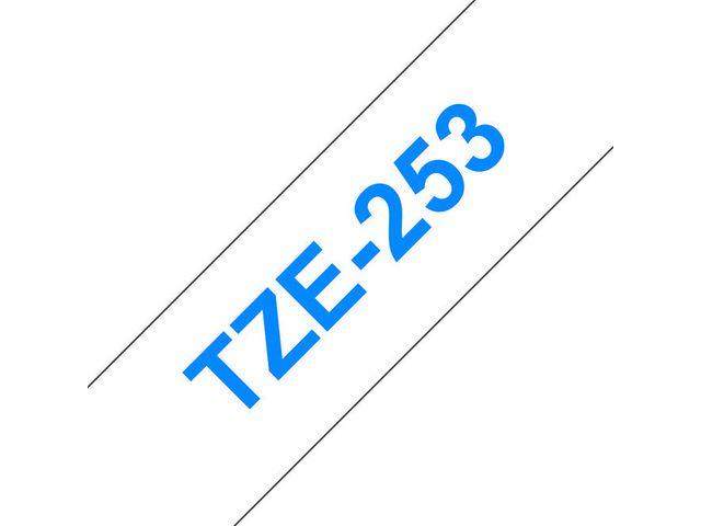 Tape P-Touch TZ-253 24mm blauw op wit