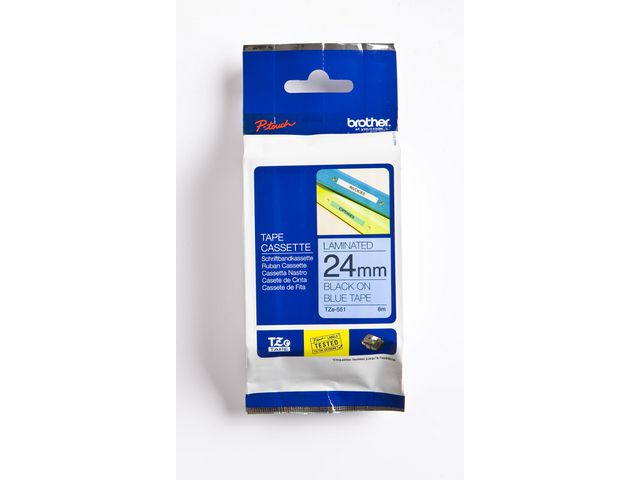 Tape P-Touch TZ-551 24mm zwart op blauw