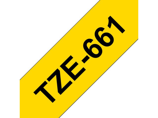 Tape P-Touch TZ-661 36mm zwart op geel