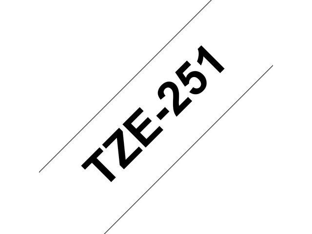 Tape P-Touch TZe-251 24mm zwart op wit