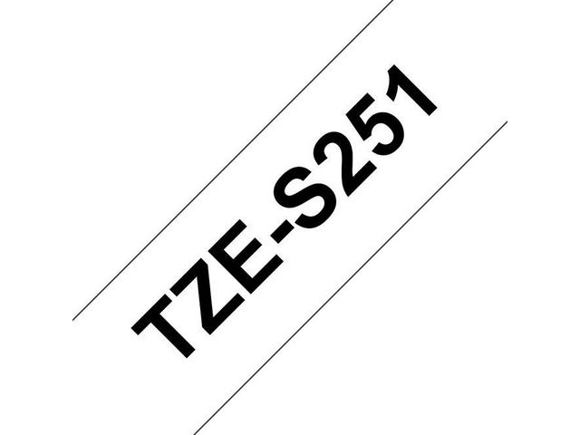 Tape P-Touch TZS251 24mm zwart op wit