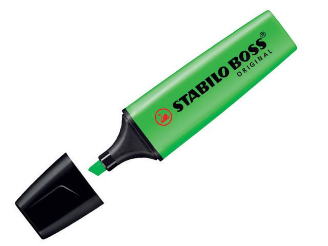 Tekstmarker BOSS original groen/doos 10