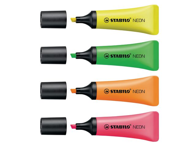 Tekstmarker Stabilo NEON 2-5 assorti/pk4