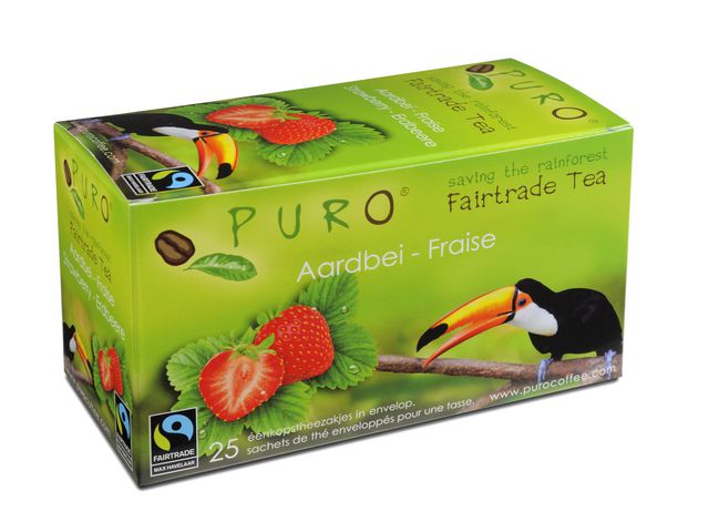 Thee Puro fairtrade aardbei/bx 6x25