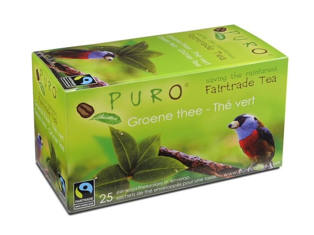 Thee Puro fairtrade groene thee/bx 6x25