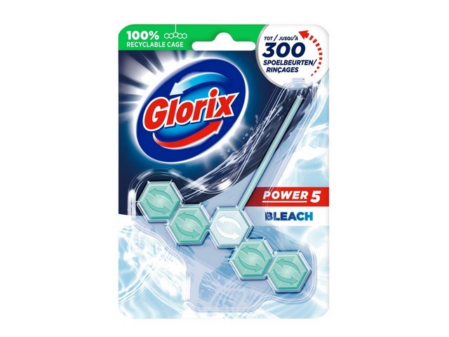 Toiletblok Glorix power 5+ bleek