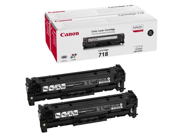 Toner Canon 718 Bk zwart/pk2