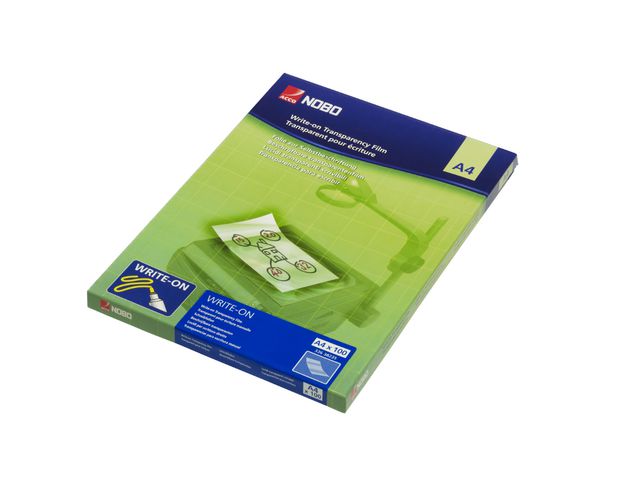 Transparant nobo beschrijfbaar A4/pk 100