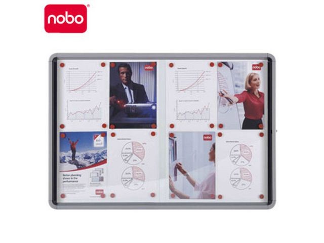 Vitrine Nobo binnen schuif 12xA4 magn