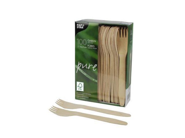 Vork hout pure 16,5cm/pk100