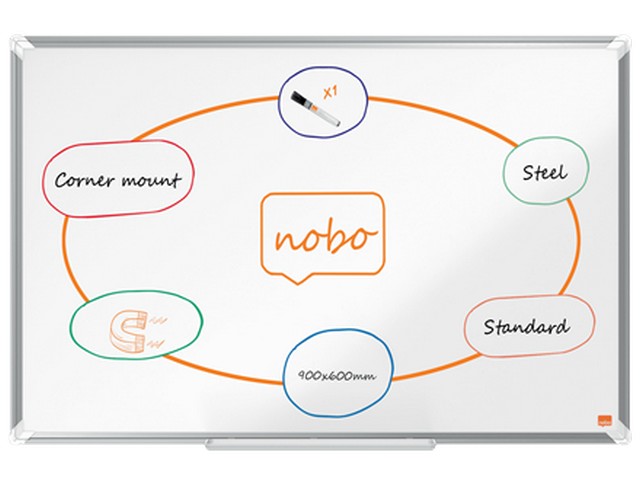 Whiteboard Nobo staal 90x60