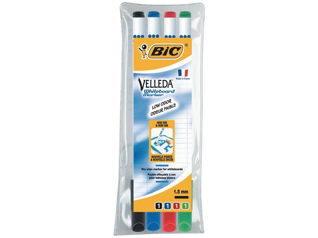 Whiteboardmarker Velleda 1721 ass/pk4