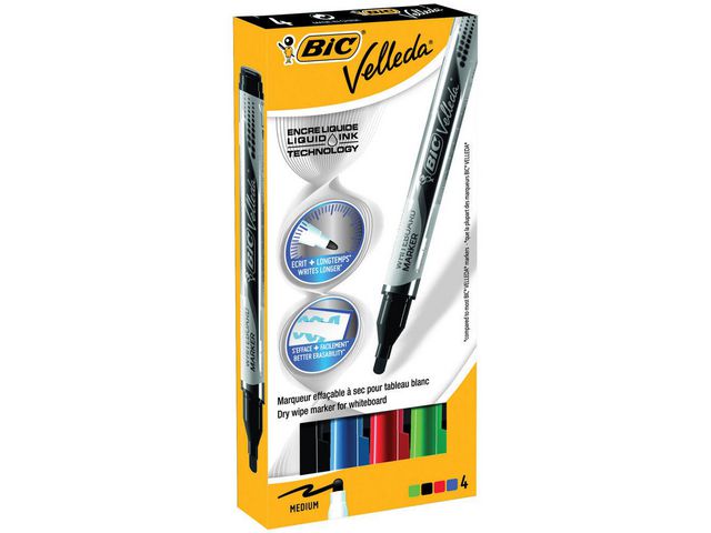 Whiteboardmarker VelledaLiq M ass/pk4